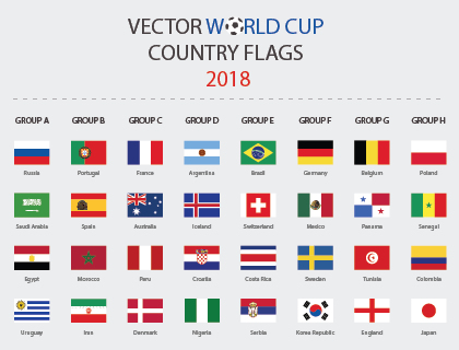Fifa World Cup 2018 Flags Vector