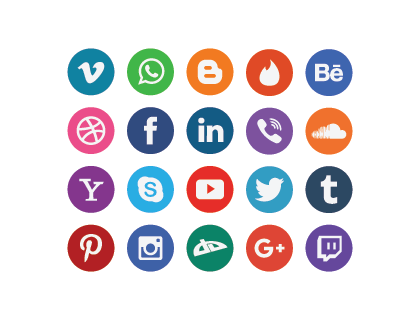 20 Free flat social media icons vector