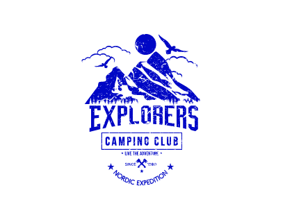 Camping Club Explorer Logo Vector