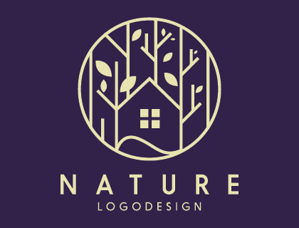 Nature Tree House Logo Vector