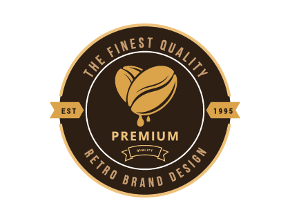 Premium Royal Coffee Flat Logo Vector