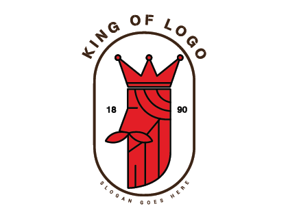 Red King Head Logo Vector